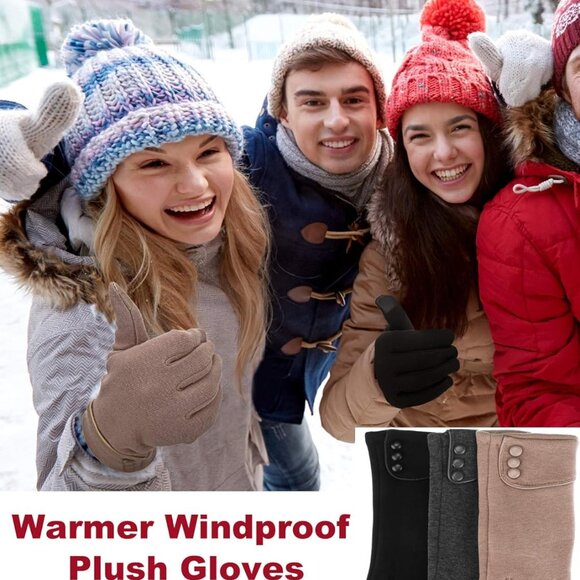 3 Pairs Womens Gloves Winter Touchscreen Texting Phone Windproof Gloves Warm Fle - Picture 5 of 7